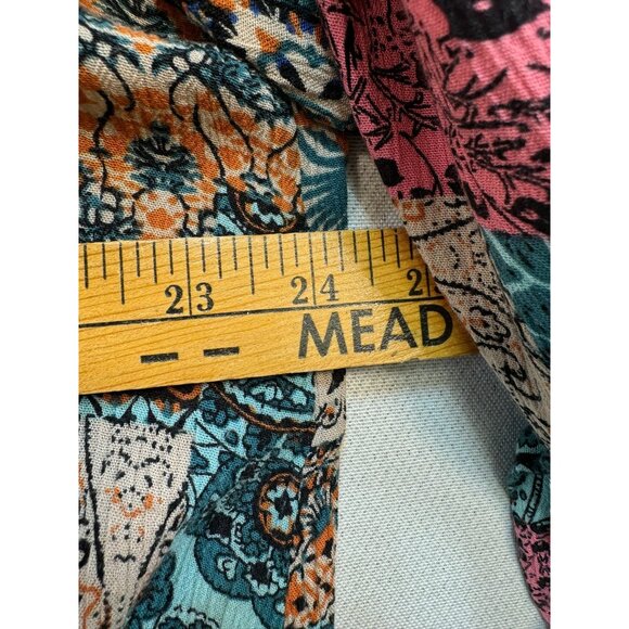 Umgee Womens Patchwork Pattern Long Sleeve Shirt Dress Size S Multicolor Flowy - Picture 7 of 11